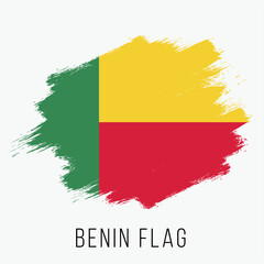 Benin Vector Flag. Benin Flag for Independence Day. Grunge Benin Flag. Benin Flag with Grunge Texture. Vector Template.
