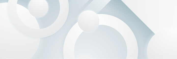White abstract banner. Modern elegant white gray banner with creative design and shiny lines. Minimal vector stripes design. Simple texture graphic element. Vector abstract pattern background template