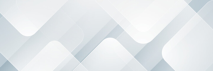 White abstract banner. Modern elegant white gray banner with creative design and shiny lines. Minimal vector stripes design. Simple texture graphic element. Vector abstract pattern background template