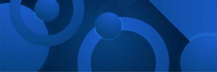 Modern abstract gradient dark navy blue banner. Minimal geometric dark blue light banner background abstract design. Vector abstract graphic design banner pattern background template.