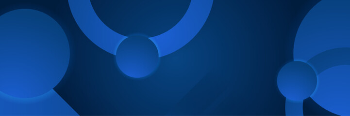 Modern abstract gradient dark navy blue banner. Minimal geometric dark blue light banner background abstract design. Vector abstract graphic design banner pattern background template.