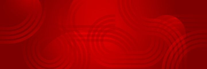 Digital networking red wide banner design background. Abstract 3d banner design with dark red technology geometric background. Vector illustration