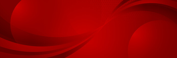 Digital networking red wide banner design background. Abstract 3d banner design with dark red technology geometric background. Vector illustration