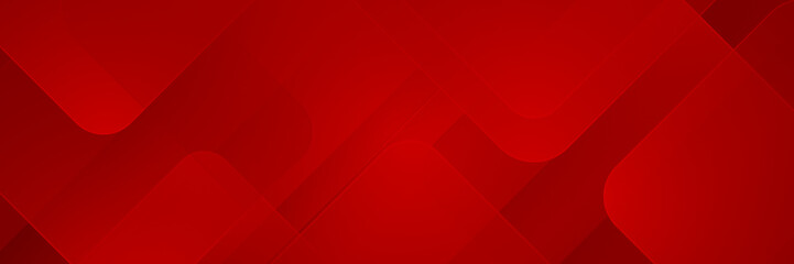 Digital networking red wide banner design background. Abstract 3d banner design with dark red technology geometric background. Vector illustration