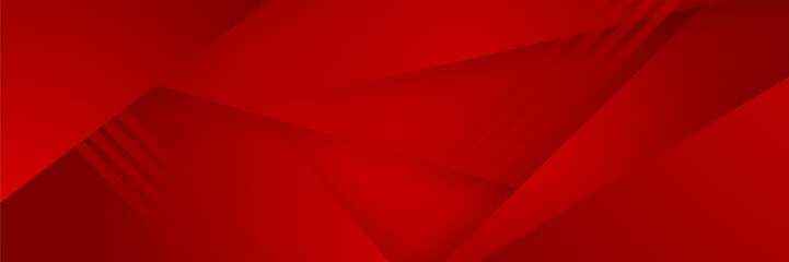Digital networking red wide banner design background. Abstract 3d banner design with dark red technology geometric background. Vector illustration