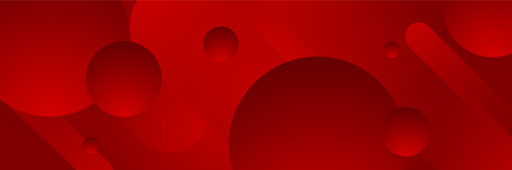 Digital networking red wide banner design background. Abstract 3d banner design with dark red technology geometric background. Vector illustration