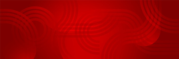 Digital networking red wide banner design background. Abstract 3d banner design with dark red technology geometric background. Vector illustration