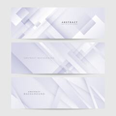 White abstract banner. Minimal vector white design. Vector illustration. Vector abstract graphic design banner pattern background template.