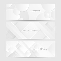 White abstract banner. Minimal vector white design. Vector illustration. Vector abstract graphic design banner pattern background template.