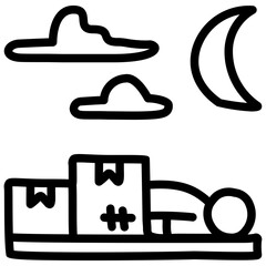 handdrawn sleeping icon