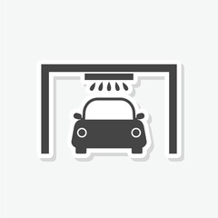 Car wash sticker icon isolated on white