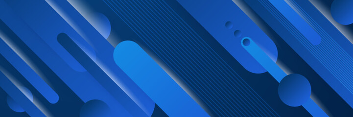 Modern abstract gradient dark navy blue banner background. Vector abstract graphic design banner pattern background template.