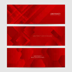 Futuristic technology digital abstract red colorful design banner. Abstract red banner background with particles and wave shapes. Vector abstract graphic design banner pattern background web template.