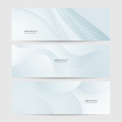 Fototapeta premium Grey white abstract banner paper shine and layer element vector for presentation design. Suit for business, corporate, institution, party, festive, seminar, and talks.