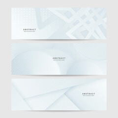 Fototapeta premium Grey white abstract banner paper shine and layer element vector for presentation design. Suit for business, corporate, institution, party, festive, seminar, and talks.