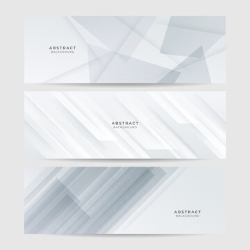 Grey white abstract banner paper shine and layer element vector for presentation design. Suit for business, corporate, institution, party, festive, seminar, and talks.
