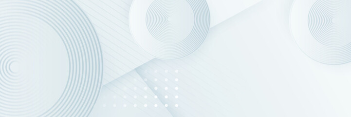 Fototapeta premium Grey white abstract banner paper shine and layer element vector for presentation design. Suit for business, corporate, institution, party, festive, seminar, and talks.