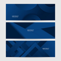 Fototapeta premium Modern dark blue banner geometric shapes corporate abstract technology background. Vector abstract graphic design banner pattern presentation background web template.