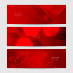 Abstract red banner background design template vector illustration with 3d overlap layer and geometric wave shapes. Polygonal abstract background, texture, advertisement layout and web page