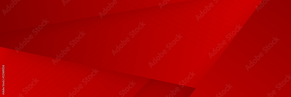 Wall mural abstract red banner background design template vector illustration with 3d overlap layer and geometr