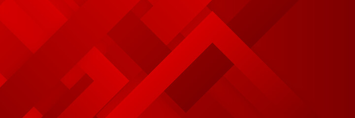 Fototapeta premium Abstract red banner background design template vector illustration with 3d overlap layer and geometric wave shapes. Polygonal abstract background, texture, advertisement layout and web page