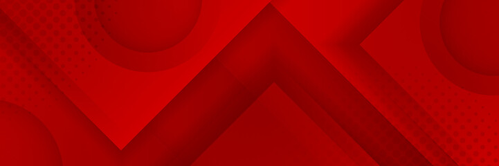 Obraz premium Abstract red banner background design template vector illustration with 3d overlap layer and geometric wave shapes. Polygonal abstract background, texture, advertisement layout and web page