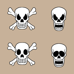 skulls set vector illustration specially made for clothing branding needs and so on
