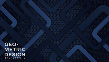 Abstract modern dark blue overlap geometric background