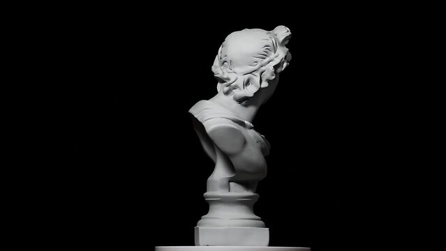 footage of sculpture dark background 