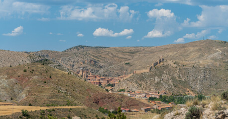 The beautiful town of Albarracín between mountains.