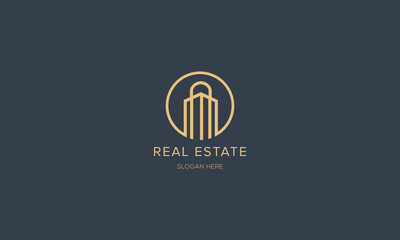 Fototapeta na wymiar Real Estate logo, Builder logo, Roof Construction logo design template vector illustration