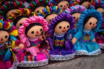 Obraz na płótnie Canvas Traditional fabric dolls in Bernal, Mexico