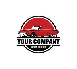 A template of classic or vintage or retro car logo design. vintage style