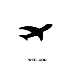 Web icon, silhouette of an airplane