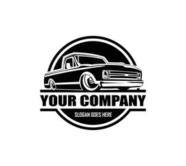 Obraz premium Classic vintage truck restoration ready made logo. Best for restoration car related business or enthusiast