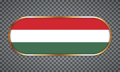 vector illustration of web button banner with country flag of Hungary