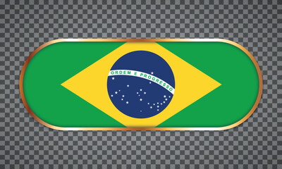 vector illustration of web button banner with country flag of Brazil