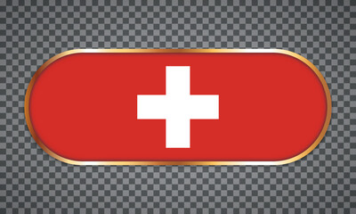 Obraz premium vector illustration of web button banner with country flag of Switzerland