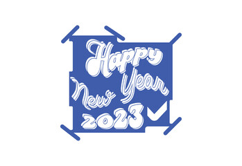 Happy new year logo, banner and t shirt design template