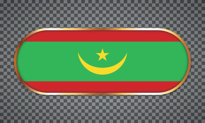 vector illustration of web button banner with country flag of Mauritania