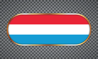 vector illustration of web button banner with country flag of Luxembourg 