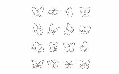 Set of butterfly