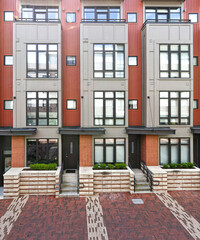Red apartment building