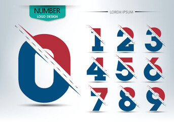 Set of numbers logo or icon, Vector illustration