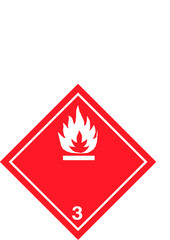 Obraz premium ADR Class 3 dangerous goods label flammable liquids
