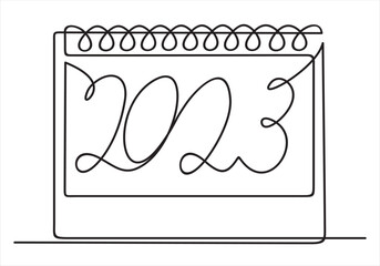 2023, art, background, business, calendar, celebration, concept, continuous, continuous line, contour, date, day, design, diary, drawing, event, graphic, hand, hand drawn, holiday, icon, illustration,