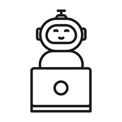Chat Bot outline icon. Robot, Virtual assistant Bot illustration