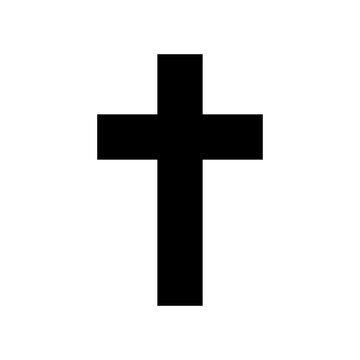 Religion cross icon. Black christian cross  symbol illustration