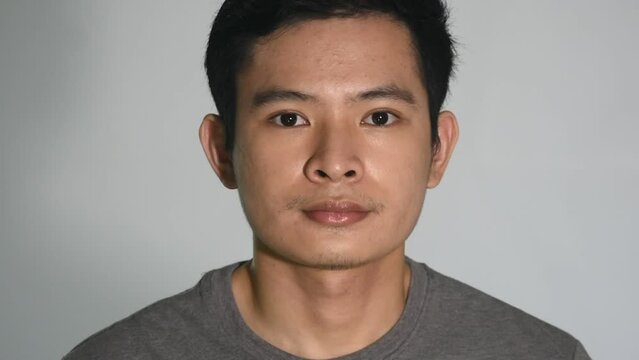 Serious Asian Filipino Man Closeup Isolated
