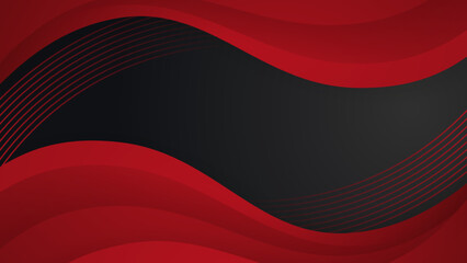 Black and red abstract background. Abstract black grey metallic overlap red light hexagon mesh design modern luxury futuristic technology background vector illustration.